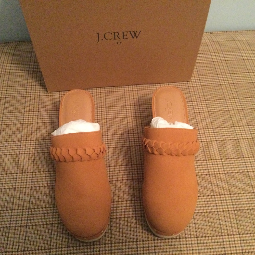 NWT JCREW Sueded Clogs Boho Shoes Mules Slides Tan - Womens Size 7.5 Womens - Picture 7 of 10